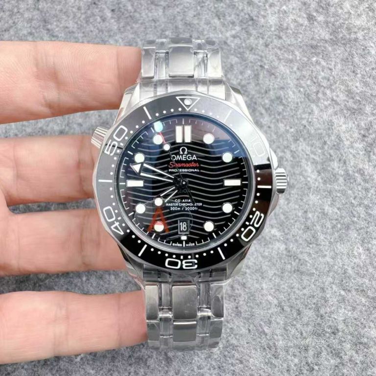 VSF Seamaster 300M V4 front top view — wave dial and full ceramic bezel